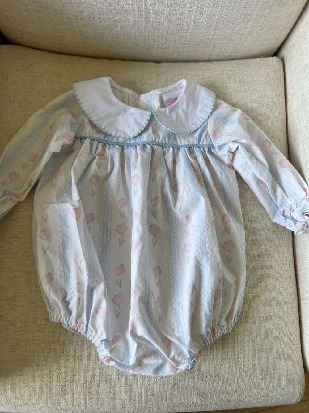 Stitchy Fish Floral Long Sleeve Bubble